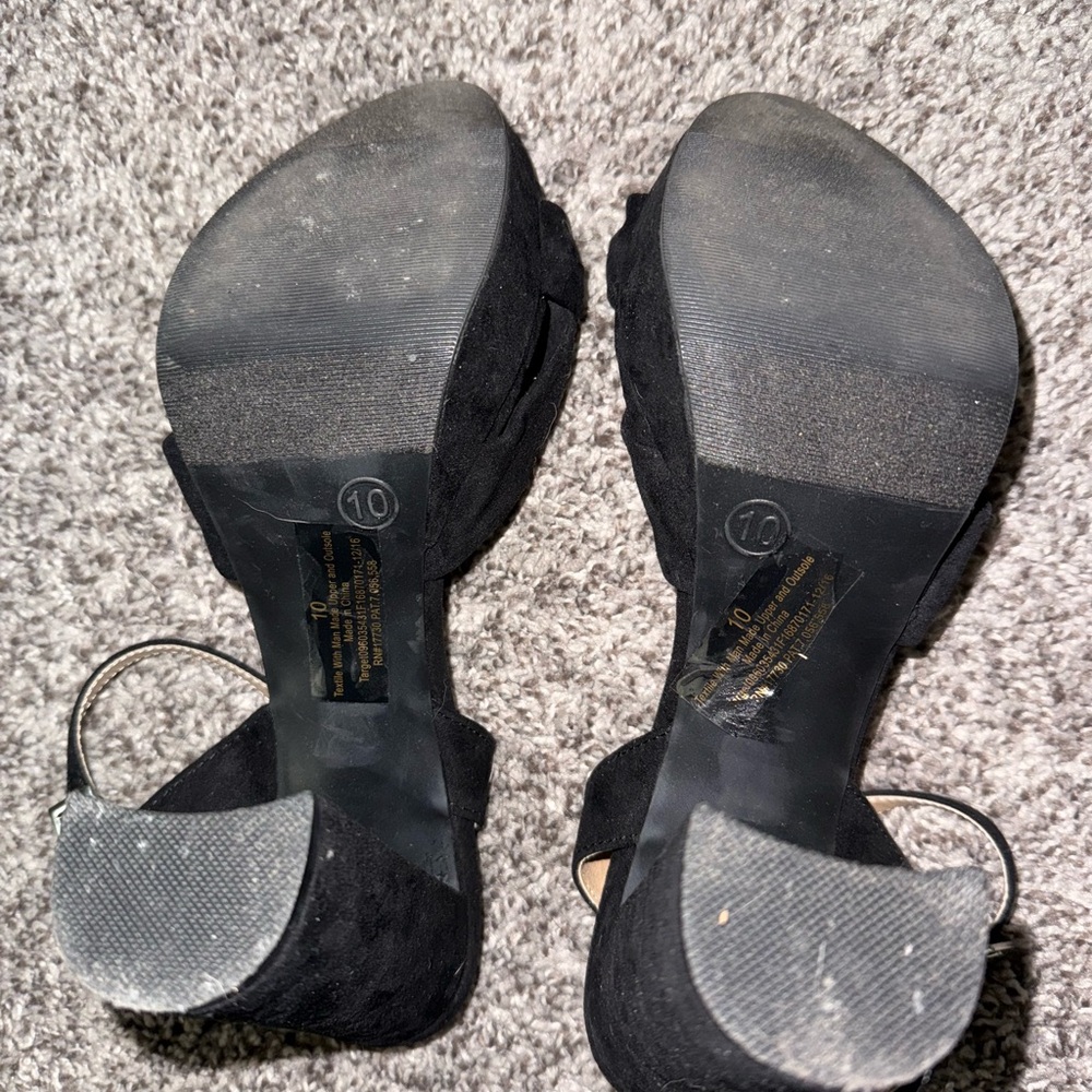 NWOT Mossimo Supply Co. Black Strappy 5inch Heels - Picture 4 of 4